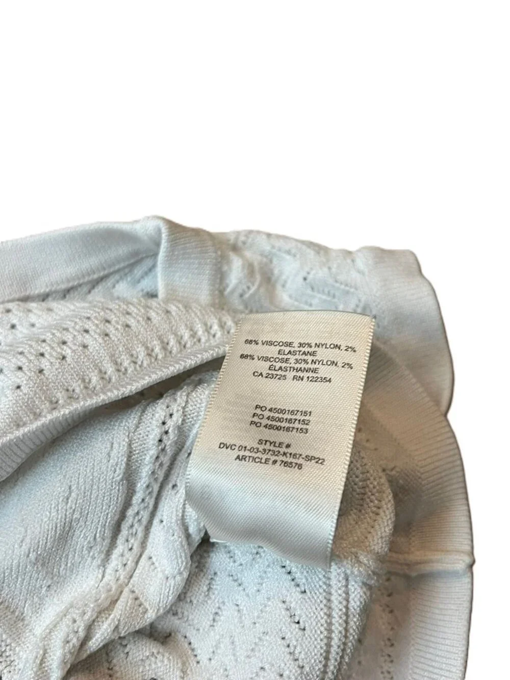Aritzia Babaton Pointelle Cropped Tank Top White Woven Knit Size XXS - Picture 5 of 6